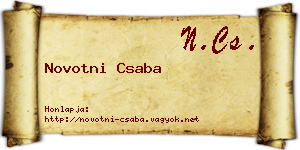 Novotni Csaba névjegykártya